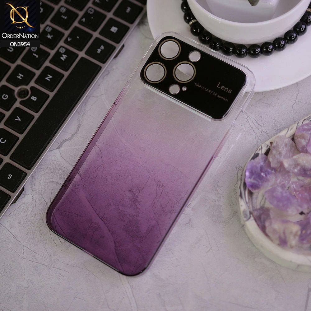 iPhone 12 Pro Max Cover - Purple - Hard TPU Colour Shades Clear Case with Camera Lense Protection