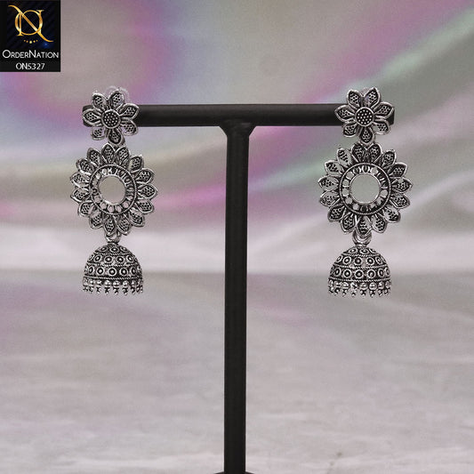 Trendy Oxidized Silver Earrings