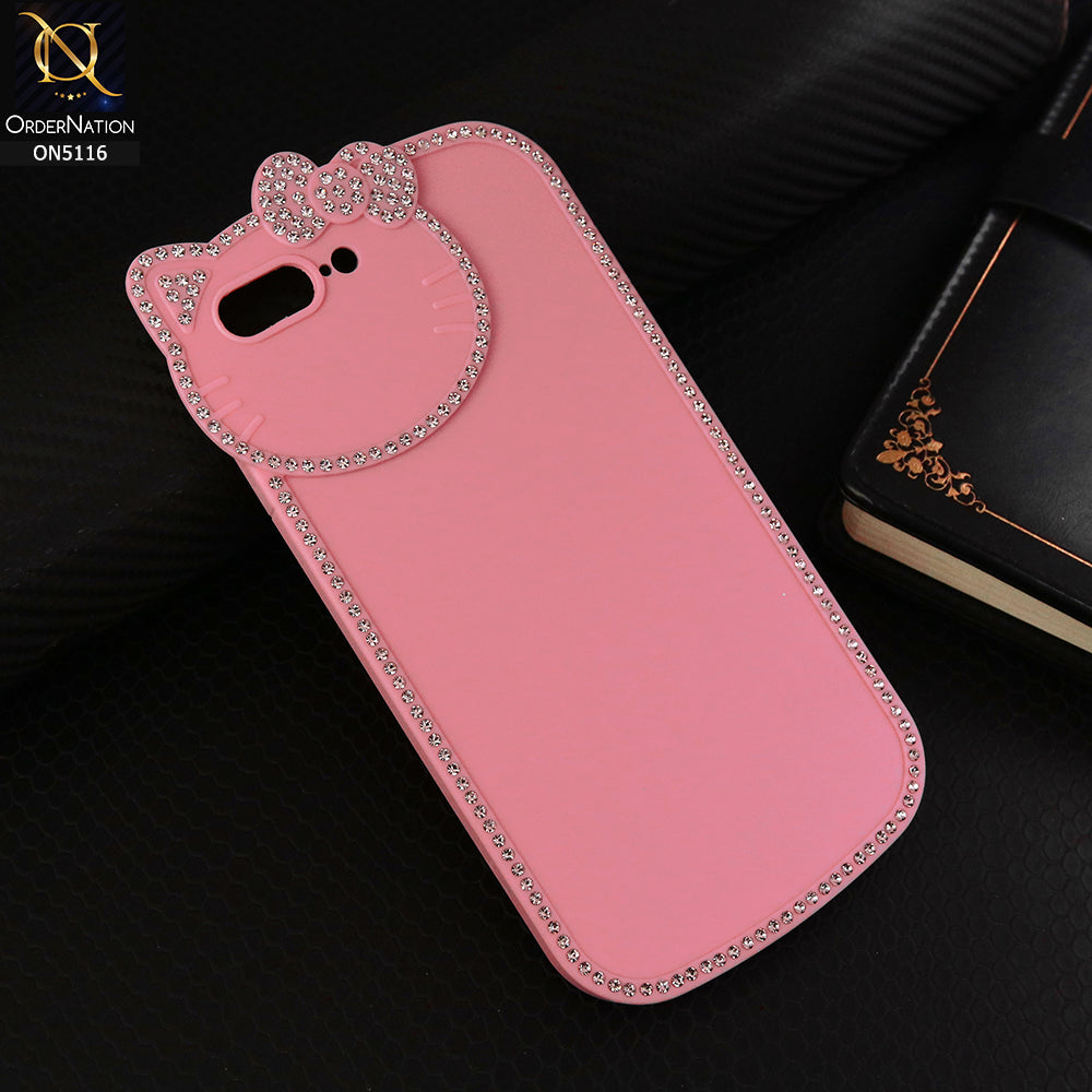 iPhone 8 Plus / 7 Plus  Cover - Pink - Luxury Cartoon Rhinestones Soft Case With Camera Protection