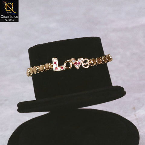 Cute Graphic Golden Love Adjustable Bracelet