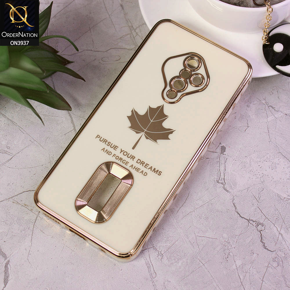 Vivo S1 Pro Cover - Design 2 - New Electroplating Borders Maple Leaf Chrome logo Hole Camera Protective Soft Silicone Case