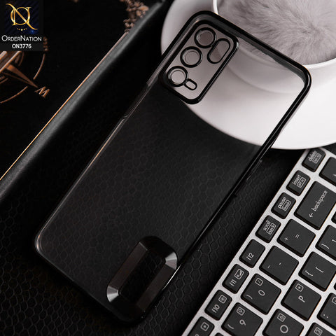 Oppo A54s Cover - Black -  Electroplating Borders Logo Hole Camera Lens Protection Soft Silicone Case