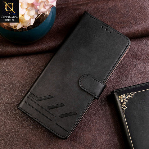 Xiaomi Redmi A3x Cover - Black -  Premium Magnetic Leather Wallet Flip book Card Slots Soft Case