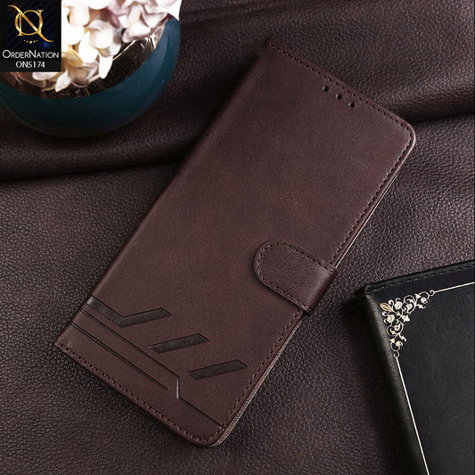 Infinix Note 40 Cover - Dark Brown -  Premium Magnetic Leather Wallet Flip book Card Slots Soft Case