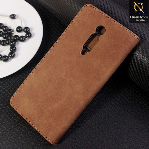 Xiaomi Mi 9T Cover - Light Brown - ONation Business Flip Series - Premium Magnetic Leather Wallet Flip book Card Slots Soft Case