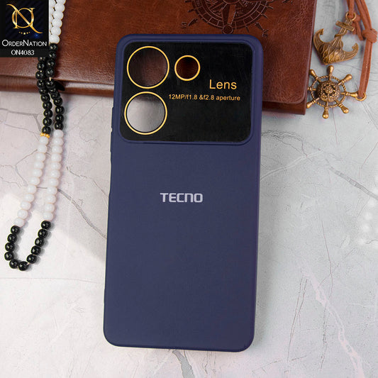 Tecno Camon 20 - Blue- Glass Lense Ultra Camera Protection Soft Silicon Case