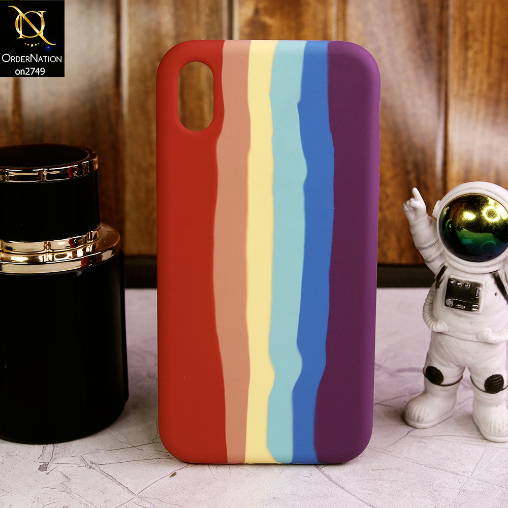 iPhone XR Cover - Multi - Rainbow Series Liquid Soft Silicon Case