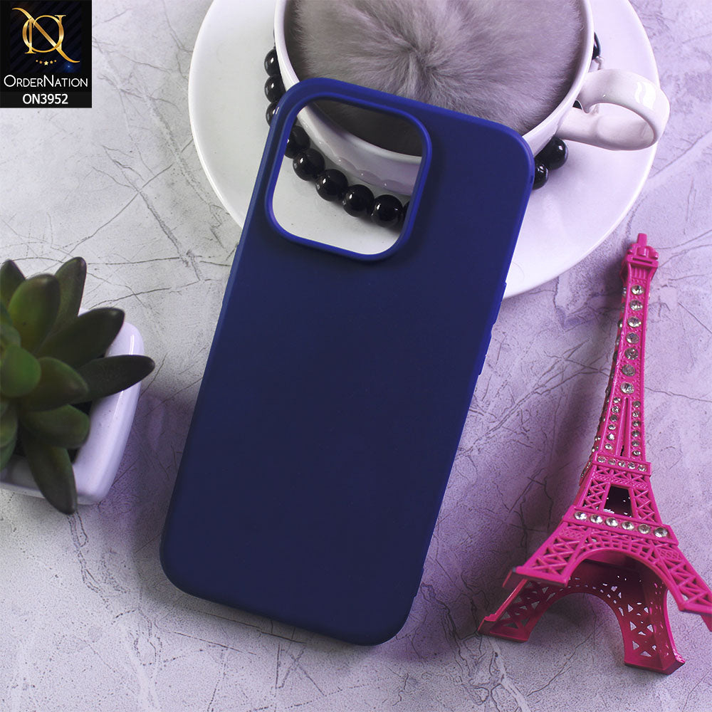 iPhone 15 Pro Max Cover - Blue - KZ-DOO Q-Series Ultra Slim High Quality Soft Silicone Camera Protection Case