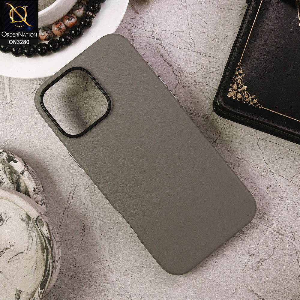 iPhone 16 Pro Cover - Gray - K-DOO Noble Collection Leather PU - PC Case