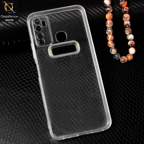 Tecno Camon 15 Cover - Transparent - Logo Hole Camera Lense Protection Soft Silicon Transparent Case