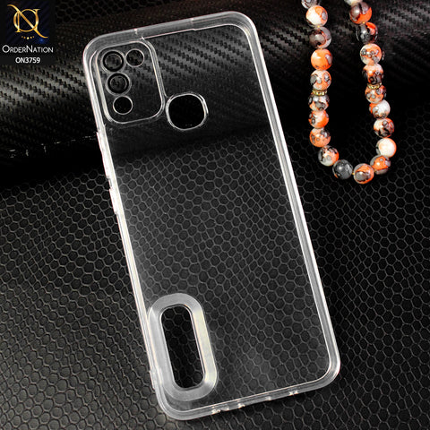 Infinix Hot 10 Play Cover - Transparent - New Gradient Shaded Logo Hole Camera Lense Protection Soft Silicon Case