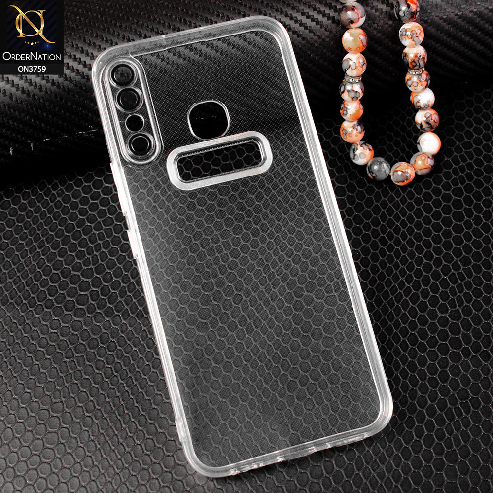 Tecno Spark 4 Cover - Transparent - Logo Hole Camera Lense Protection Soft Silicon Transparent Case