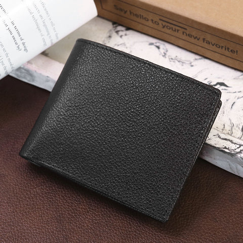 New Synthetic Leather Horizontal Wallet For Men - black