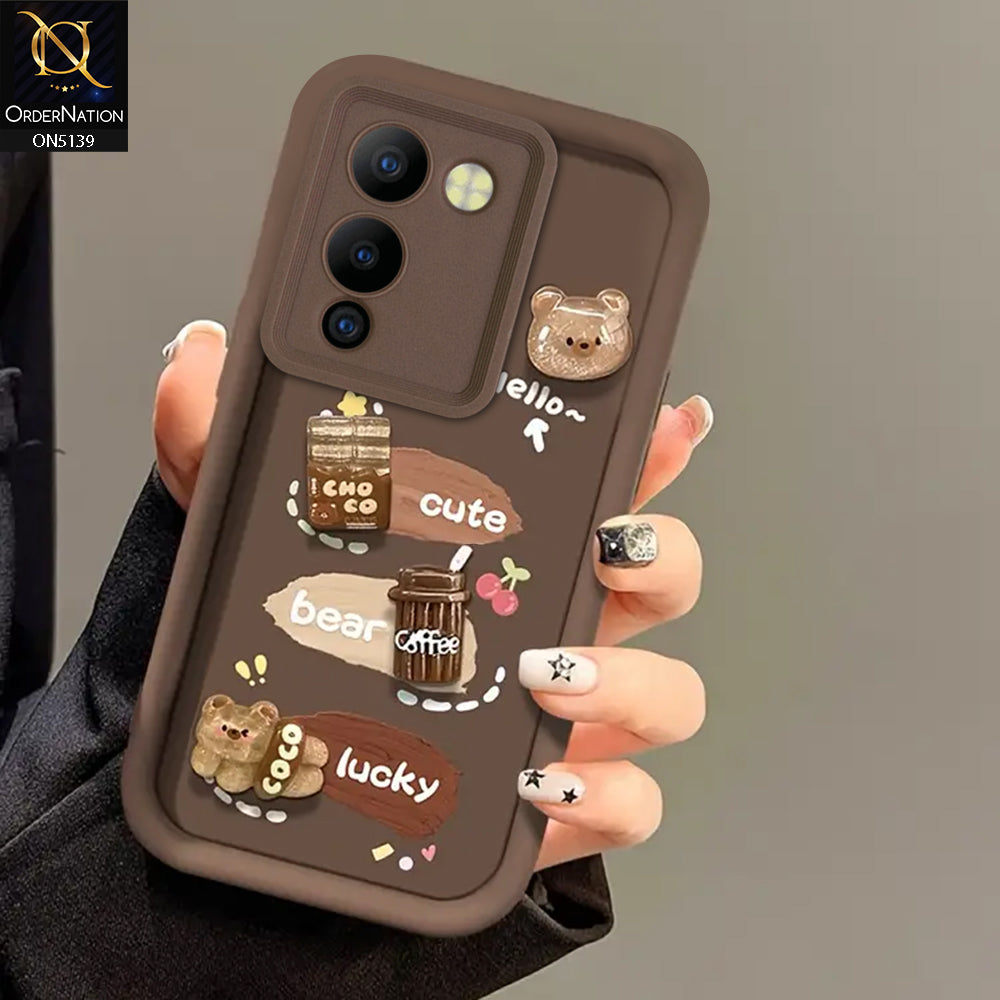 Infinix Note 12 G96 - Brown - Trendy 3D Cute Cartoon And Coffee Chocolate Soft Silicon Shockproof Case With Camera Protection