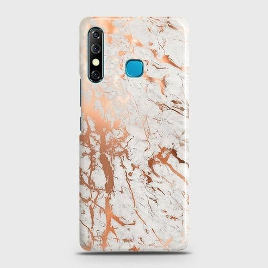 Tecno Spark 4 Cover - In Chic Rose Gold Chrome Style Printed Hard Case with Life Time Colors Guarantee ( Fast Delivery )