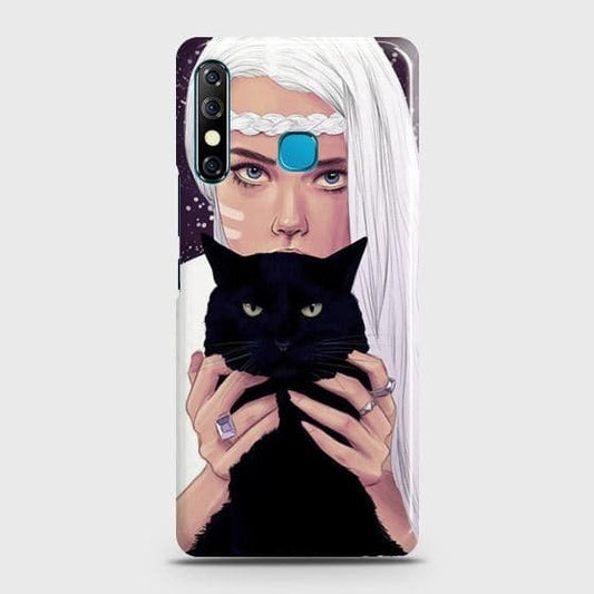 Tecno Spark 4 Cover - Trendy Wild Black Cat Printed Hard Case with Life Time Colors Guarantee ( Fast Delivery )