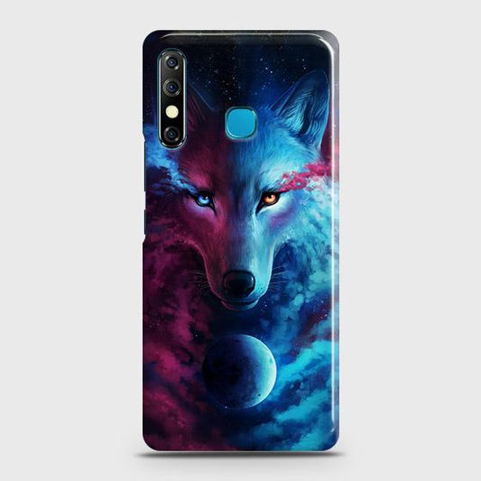 Tecno Spark 4 Cover - Infinity Wolf Trendy Printed Hard Case with Life Time Colors Guarantee ( Fast Delivery )