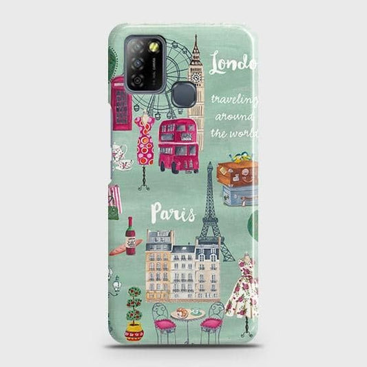 Infinix Smart 5 Cover - Matte Finish - London, Paris, New York ModernPrinted Hard Case with Life Time Colors Guarantee ( Fast Delivery )