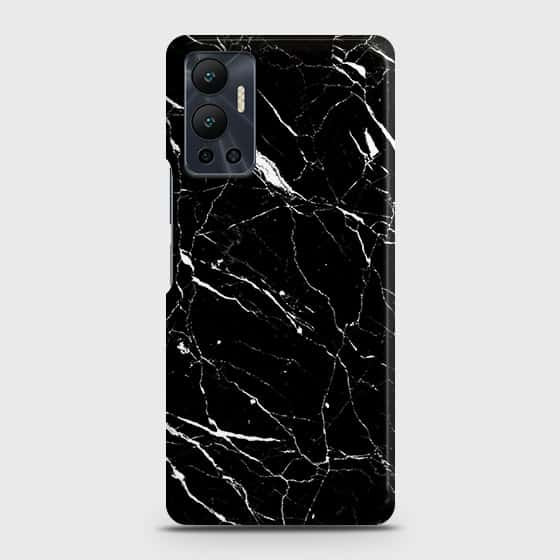 Infinix Hot 12 Cover - Trendy Black Marble Printed Hard Case with Life Time Colors Guarantee (Fast Delivery)