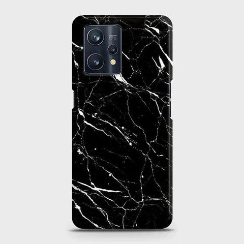 Realme V25 Cover - Matte Finish - Trendy Black Marble Printed Hard Case with Life Time Colors Guarantee