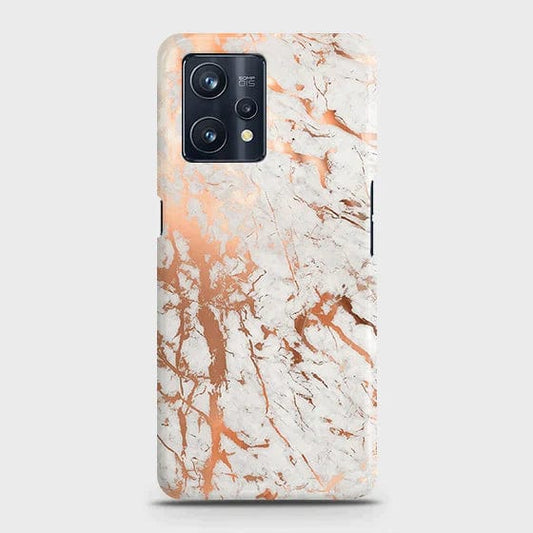 Realme C35 Cover - Matte Finish - In Chic Rose Gold Chrome Style Printed Hard Case with Life Time Colors Guarantee