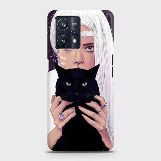 Realme C35 Cover - Matte Finish - Trendy Wild Black Cat Printed Hard Case with Life Time Colors Guarantee