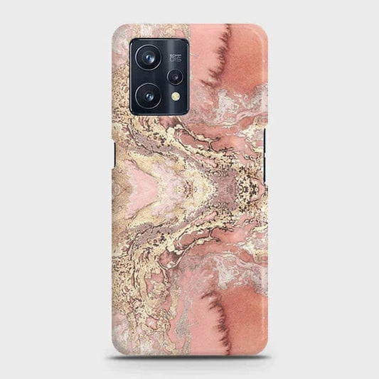 Realme C35 Cover - Matte Finish - Trendy Chic Rose Gold Marble Printed Hard Case with Life Time Colors Guarantee