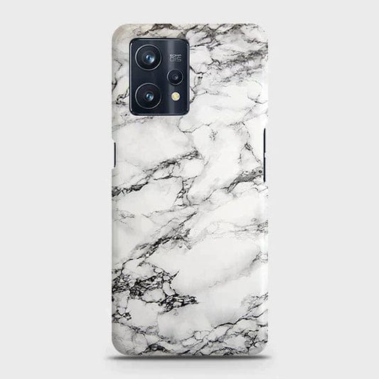 Realme C35 Cover - Matte Finish - Trendy White Floor Marble Printed Hard Case with Life Time Colors Guarantee