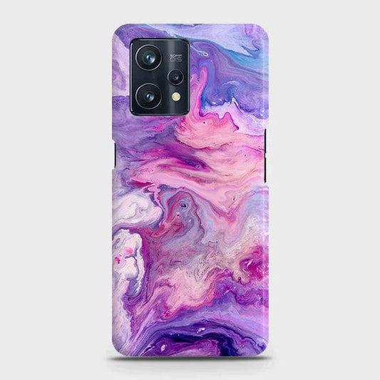 Realme C35 Cover - Matte Finish - Chic Blue Liquid Marble Printed Hard Case with Life Time Colors Guarantee