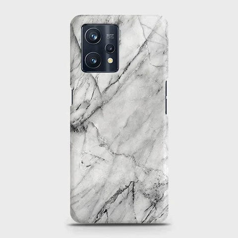 Realme C35 Cover - Matte Finish - Trendy White Marble Printed Hard Case with Life Time Colors Guarantee