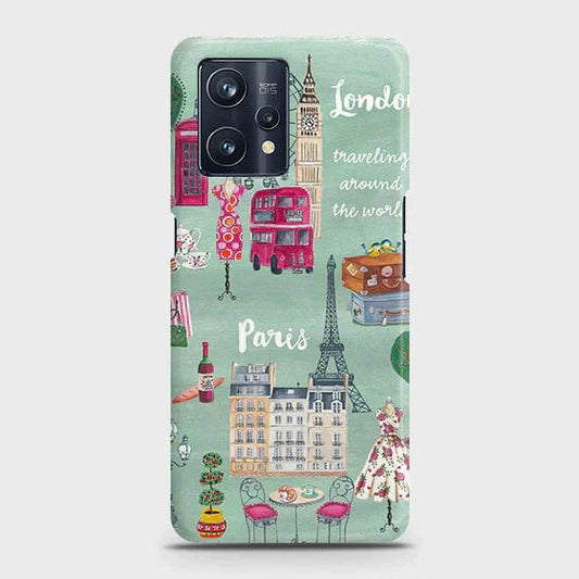 Realme C35 Cover - Matte Finish - London, Paris, New York Modern Printed Hard Case with Life Time Colors Guarantee