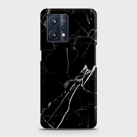 Realme C35 Cover - Matte Finish - Black Modern Classic Marble Printed Hard Case with Life Time Colors Guarantee