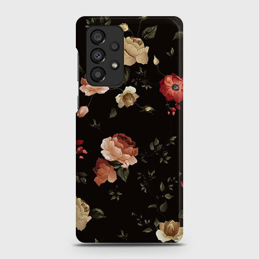 Samsung Galaxy A73 5G Cover - Matte Finish - Dark Rose Vintage Flowers Printed Hard Case with Life Time Colors Guarantee ( Fast Delivery )