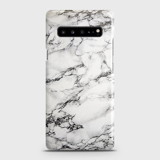 Samsung Galaxy S10 5G Cover - Matte Finish - Trendy White Floor Marble Printed Hard Case with Life Time Colors Guarante ( Fast Delivery )