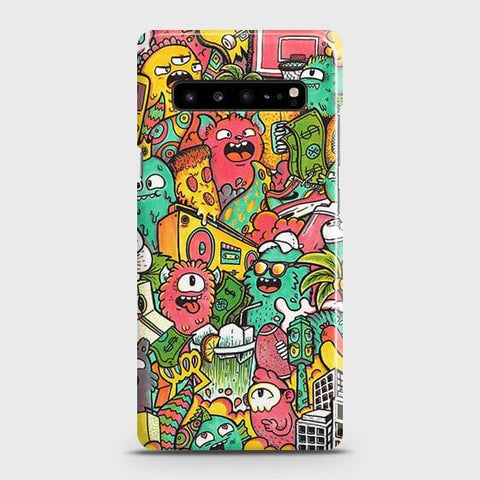 Samsung Galaxy S10 5G Cover - Candy Colors Trendy Sticker Bomb Printed Hard Case with Life Time Colors Guarantee ( Fast Delivery )