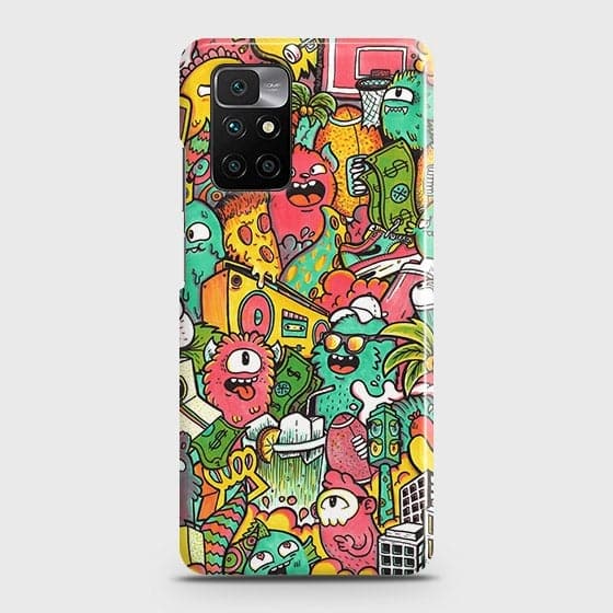 Xiaomi Redmi 10 Cover - Candy Colors Trendy Sticker Bomb Printed Hard Case with Life Time Colors Guarantee (Fast Delivery)