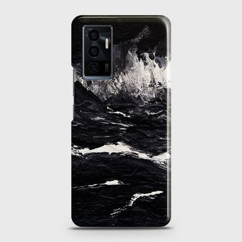 Vivo V23e 5G Cover - Black Ocean Marble Trendy Printed Hard Case with Life Time Colors Guarantee ( Fast Delivery )