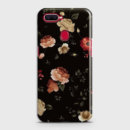 Oppo A12Cover - Matte Finish - Dark Rose Vintage Flowers Printed Hard Case with Life Time Colors Guarantee B61 ( Fast Delivery )