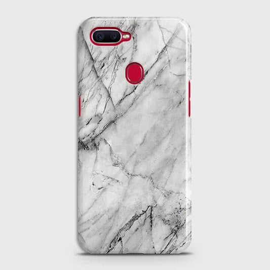 Oppo A5s Cover - Matte Finish - Trendy White Floor Marble Printed Hard Case with Life Time Colors Guarantee - ( Fast Delivery )