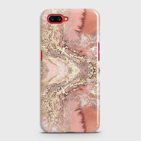 Oppo A3s Cover - Trendy Chic Rose Gold Marble Printed Hard Case with Life Time Colors Guarantee B (38) 1 ( Fast Delivery )