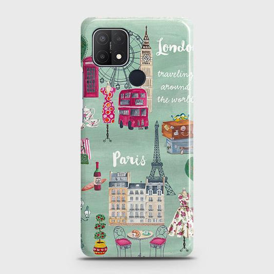 Oppo A15 Cover - Matte Finish - London, Paris, New York ModernPrinted Hard Case with Life Time Colors Guarante ( Fast Delivery )