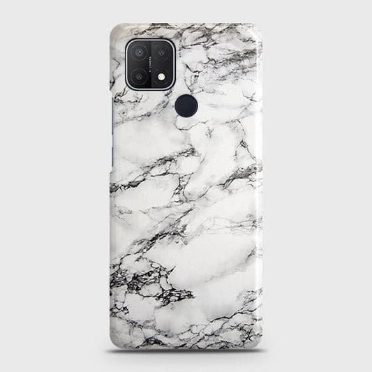 Oppo A15 Cover - Matte Finish - Trendy Mysterious White Marble Printed Hard Case with Life Time Colors Guarantee b43 ( Fast Delivery )