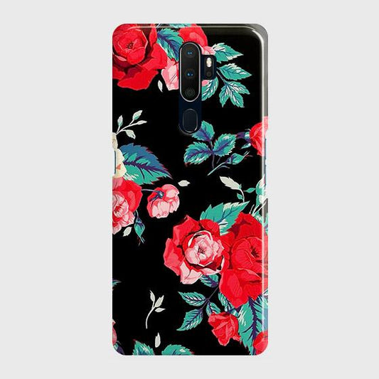 Oppo A5 2020 Cover - Luxury Vintage Red Flowers Printed Hard Case with Life Time Colors Guarantee B74 ( Fast Delivery )