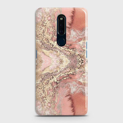 Oppo F11 Cover - Trendy Chic Rose Gold Marble Printed Hard Case with Life Time Colors Guarantee ( Fast Delivery )