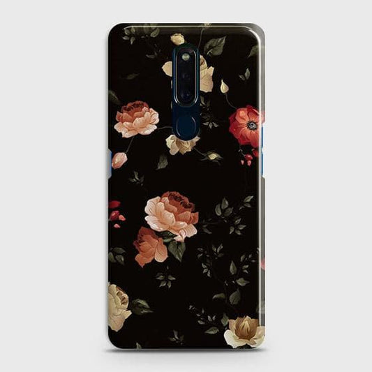 Oppo A9 / A9x Cover - Matte Finish - Dark Rose Vintage Flowers Printed Hard Case with Life Time Colors Guarantee