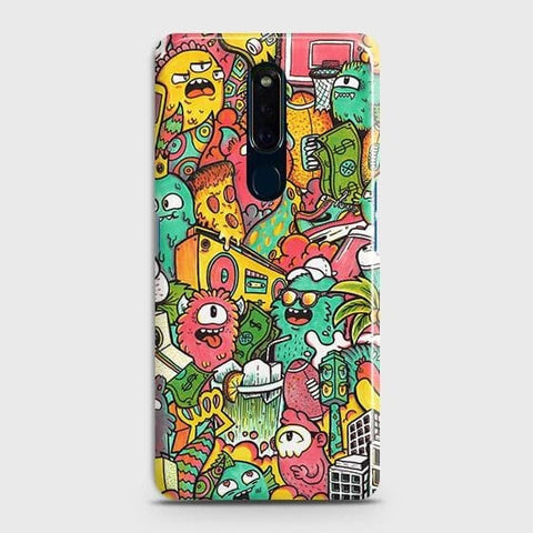 Oppo F11 Cover - Matte Finish - Candy Colors Trendy Sticker Collage Printed Hard Case with Life Time Colors Guarantee b60 ( Fast Delivery )