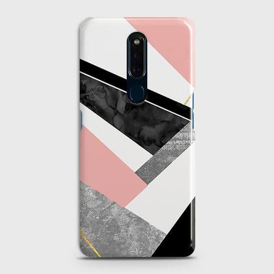 Oppo F11 Cover - Matte Finish - Geometric Luxe Marble Trendy Printed Hard Case with Life Time Colors Guarantee b64 ( Fast Delivery )