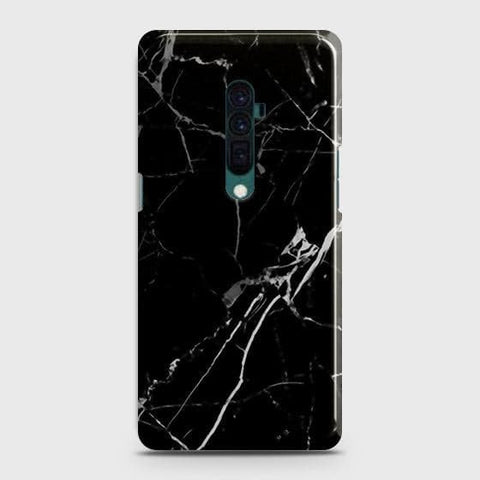 Oppo Reno 10x zoom Cover - Black Modern Classic Marble Printed Hard Case with Life Time Colors Guarantee ( Fast Delivery )