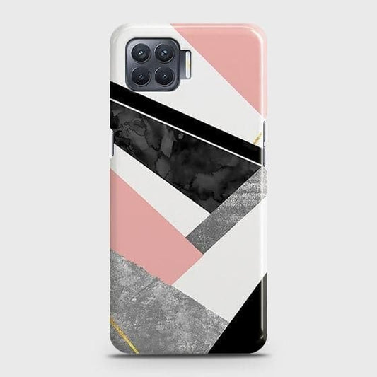 Oppo F17 Pro Cover - Matte Finish - Geometric Luxe Marble Trendy Printed Hard Case with Life Time Colors Guarantee ( Fast Delivery )