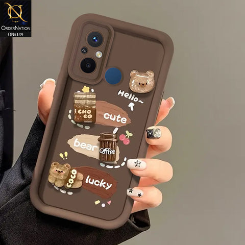 Xiaomi Redmi 12C - Brown - Trendy 3D Cute Cartoon And Coffee Chocolate Soft Silicon Shockproof Case With Camera Protection